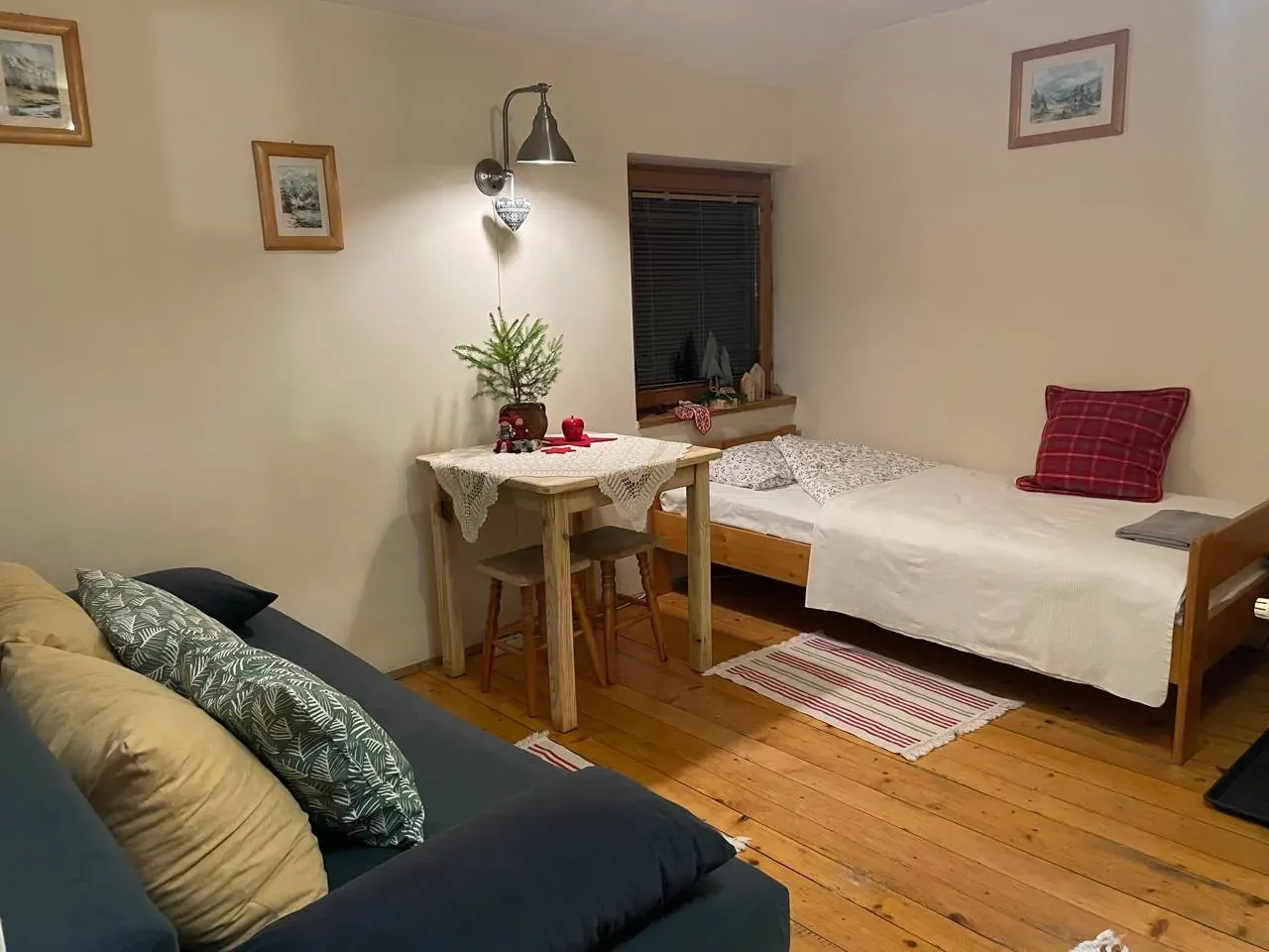 Room with a sofa bed