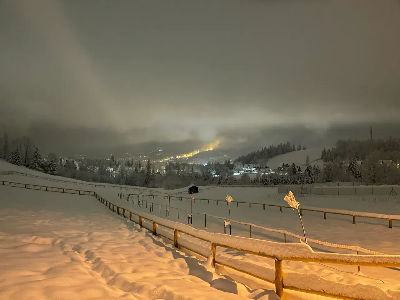 Zakopane on a winter night