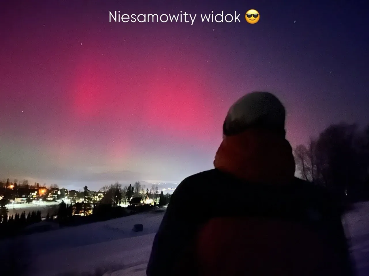 Northern lights over Zakopane